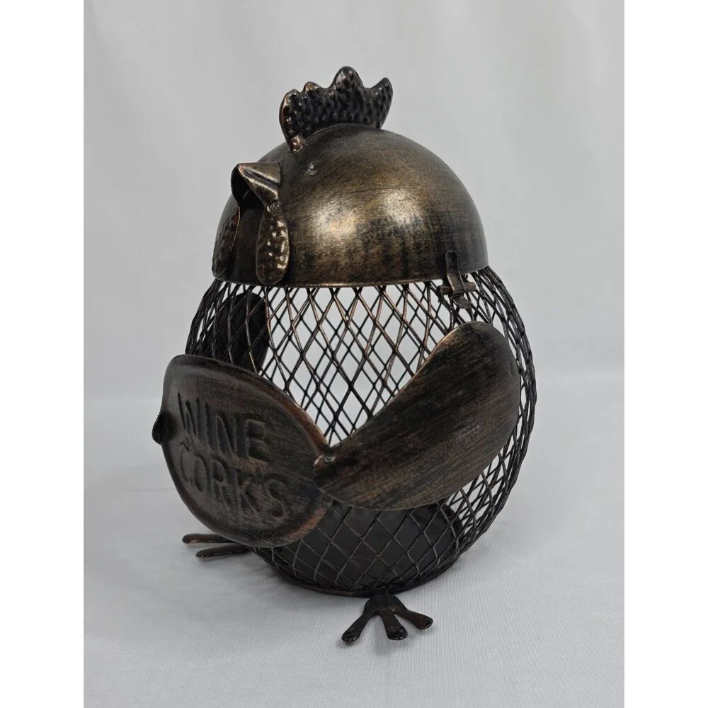 True Gobble Hen Cork Holder Metal Chicken Wine Cork Holder Rustic Farmhouse